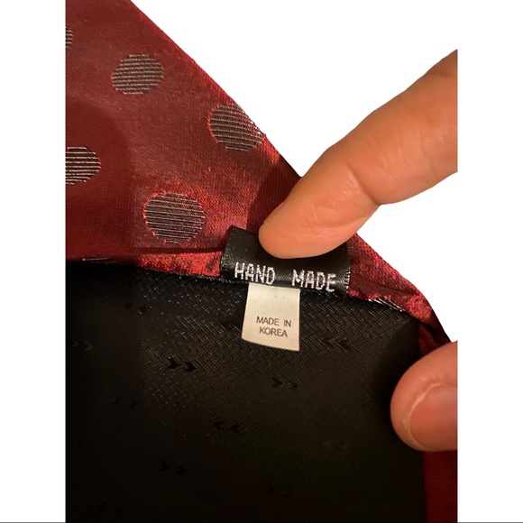 Seta Zone Ruby Polka Dot Silk Tie - Picture 6 of 7